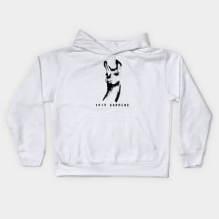 Spit Happens! Funny Llama Gear & Gifts for Animal Lama Lovers in times of Corona virus Kids Hoodie